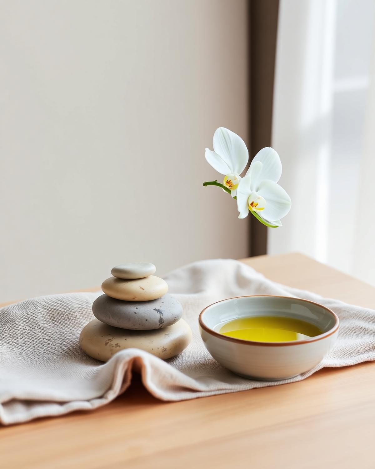 Stones, linen and oil — the elements of an Etheria ritual