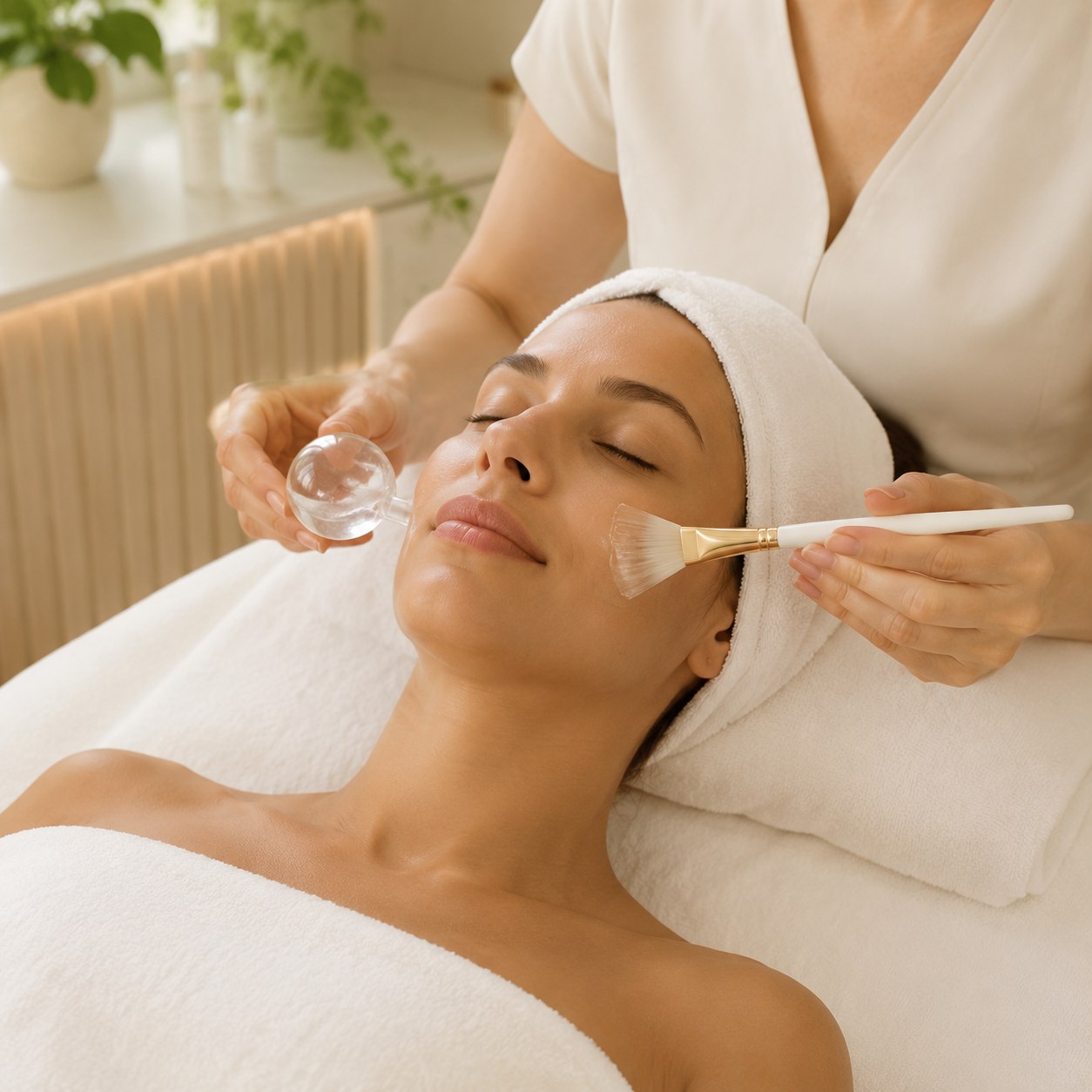 Crystal Facial — Ice Globe & Brush