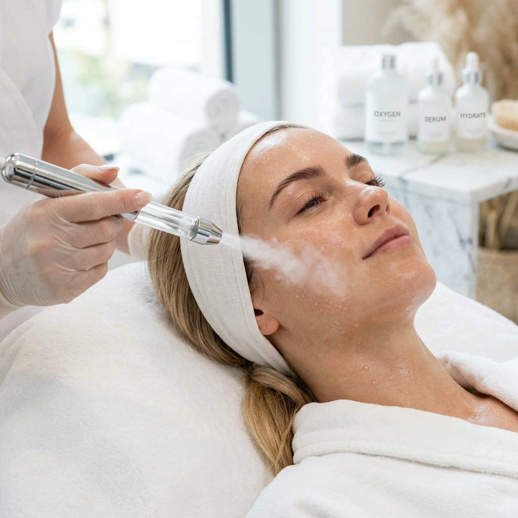 Oxygen Facial — Fine Mist Close-Up