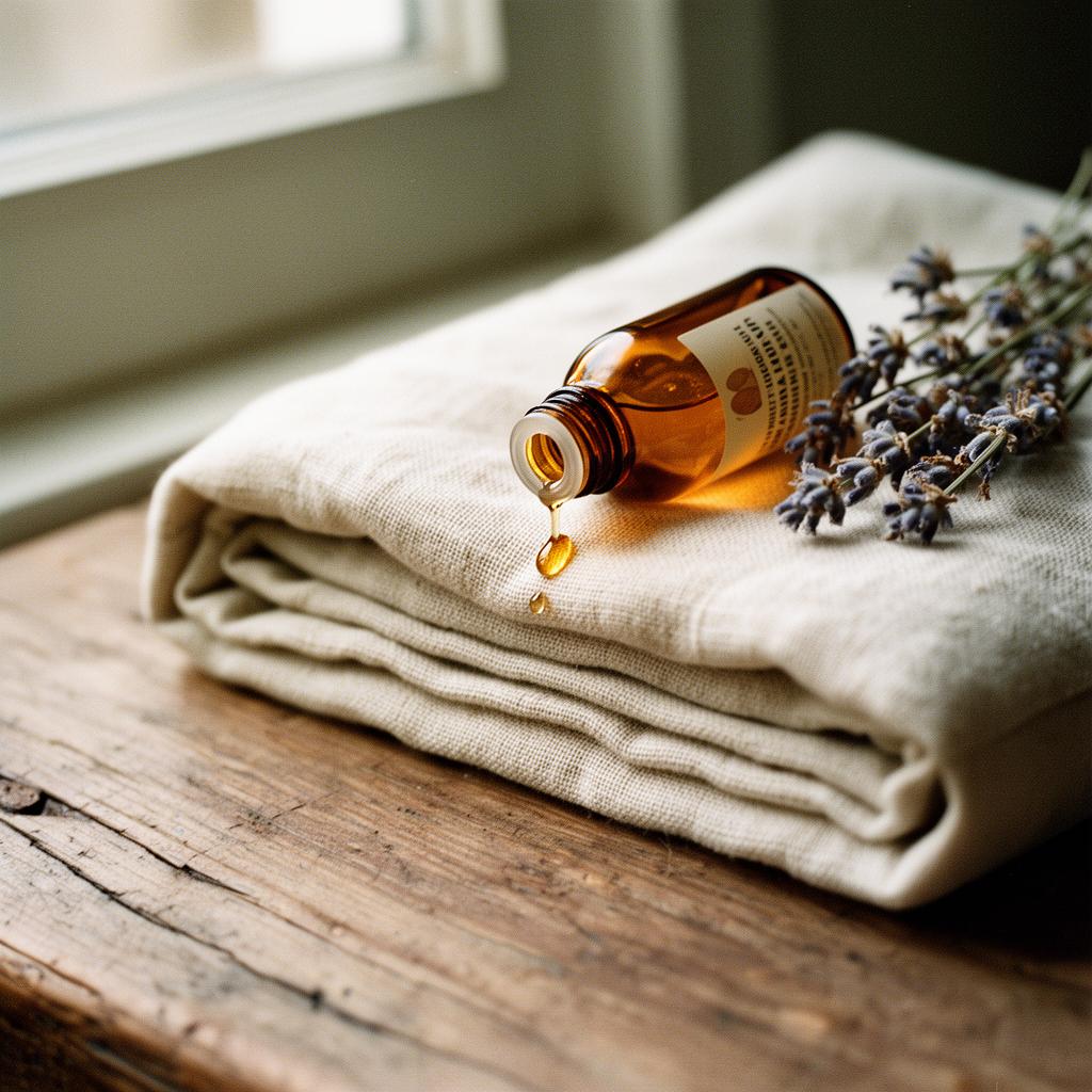 Warm massage oil and fresh linens prepared for a Swedish relaxation massage