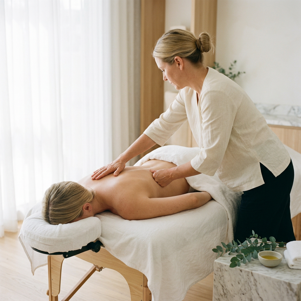 Tui Na back meridian pressure, a Traditional Chinese Medicine bodywork technique